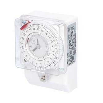 Hodiny spínací ORBIS MINI QRD, analog., denní, 100x69mm, se zálohou, bílé, na PANEL/lištu