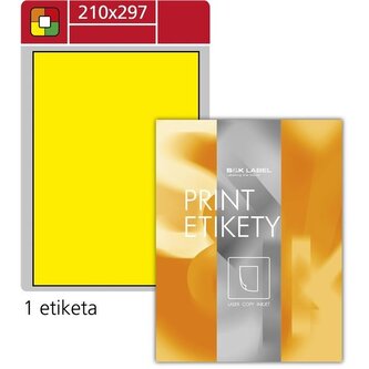 Fluorescentní etikety, žluté, 210,0 x 297,0 mm