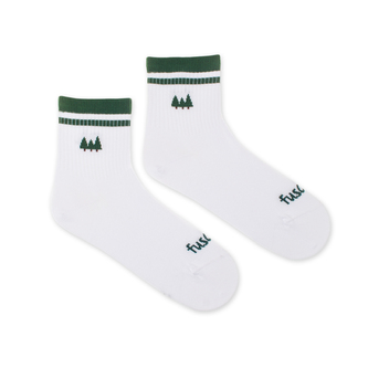 Tříčtvrteční ponožky Stromy Bílé L (43-46)