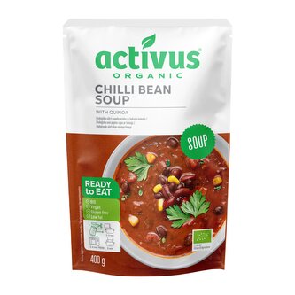 Polévka chilli fazole 400 g BIO   ACTIVUS Polévka chilli fazole 400 g BIO   ACTIVUS