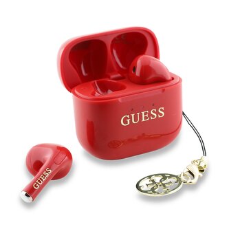 Guess Classic Logo Charm TWS Bezdrátová Sluchátka Red
