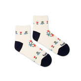 Tříčtvrteční ponožky Folklorní květ Béžové M (39-42)