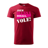 Tričko s potiskem Jsem slušná holka, vole: červené 4XL