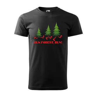 Tričko s potiskem Run forest, run!: černé M