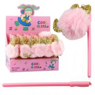 Długopis żelowy Zatyczka z pomponem nieb. (30szt) Długopis żelowy Zatyczka z pomponem nieb. (30szt)