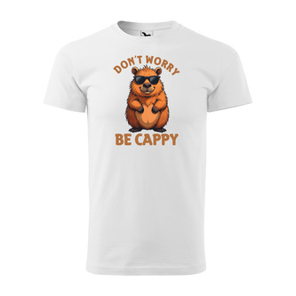 Tričko s potiskem Don´t worry, be cappy: bílé XL