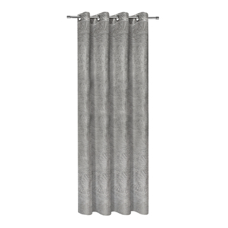 Záclona s kroužky, kapradí - šedá, 245 mm, 140 mm