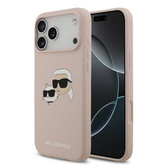 Karl Lagerfeld Liquid Silicone Double Heads MagSafe Zadní Kryt pro iPhone 17 Pro Max Pink