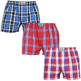 3PACK pánské trenky Styx klasická guma vícebarevné (3A110709) M