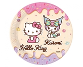 Papírové talíře Hello Kitty a Kuromi – 23 cm, 8 ks