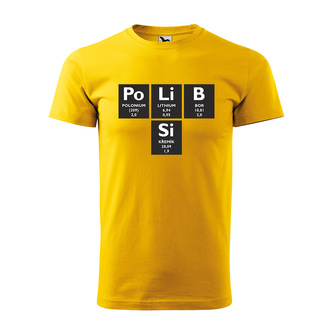 Tričko s potiskem Polib si - Po Li B Si: žluté 3XL