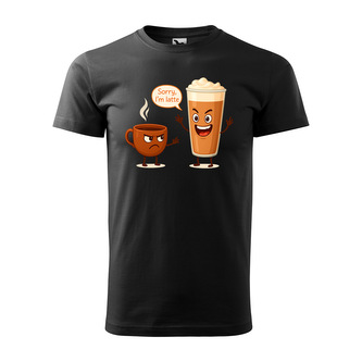 Tričko s potiskem Sorry, I´m latte: černé 3XL
