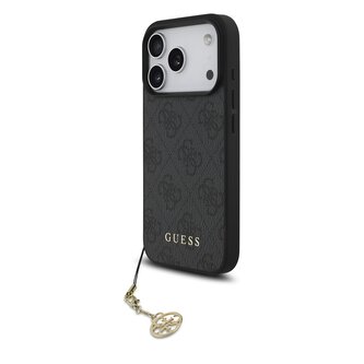 Guess 4G Charm Zadní Kryt pro iPhone 17 Pro Tone on Tone Grey