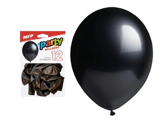 balónek nafukovací 12ks sáček standard 26cm černý 8000186