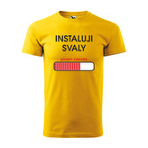 Tričko s potiskem Instaluji svaly: žluté XL