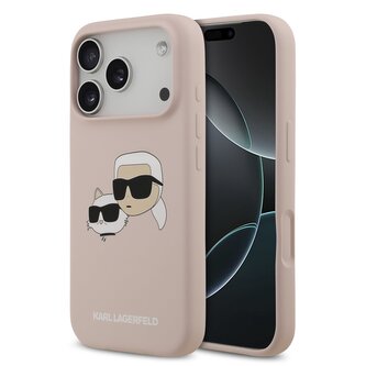 Karl Lagerfeld Liquid Silicone Double Heads MagSafe Zadní Kryt pro iPhone 17 Pro Pink
