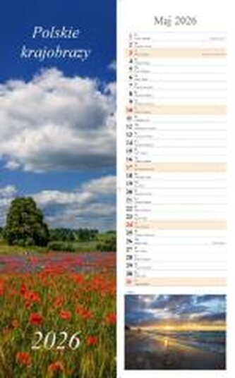 Kalendarz 2026 ścienny pasek Polskie krajobrazy