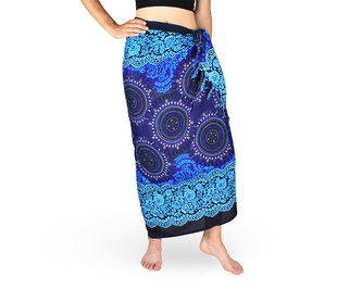 Sarong - Pareo REN, mandala trojzubec, modrá