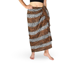 Sarong - Pareo REN, gepard, bílo - hnědá