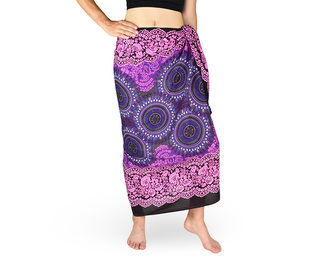 Sarong - Pareo REN, mandala trojzubec, fialová