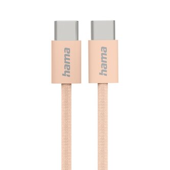 Hama USB-C 2.0 kabel Fabric, 1m, opletený, oranžový