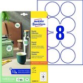 Avery Zweckform 6228REV-10 Kulaté etikety Ø 69 mm, 80 ks, 10 archů A4, bílé, snímatelné