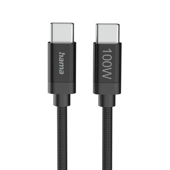 Hama USB-C 2.0 kabel Fabric, 3 m, 100 W, opletený Hama USB-C 2.0 kabel Fabric, 3 m, 100 W, opletený