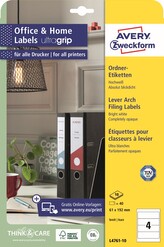 Avery Zweckform L4761-10 Etikety na pořadače 61x192 mm, 10 archů, bílé