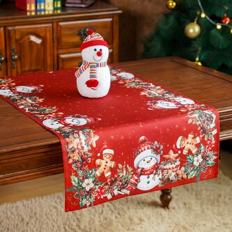 Vánoční ubrus - běhoun na stůl XMAS PARTY červená 60x120 cm Mybesthome