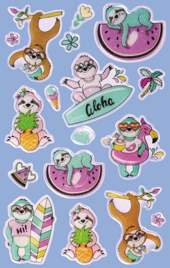 Avery Zweckform 57301 Dětské samolepky, 15 ks, motiv lenochodi