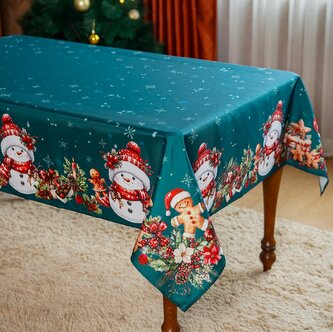 Vánoční ubrus na stůl XMAS PARTY zelená 110x160 cm Mybesthome