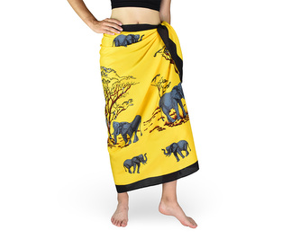 Sarong - Pareo REN, sloni, žlutá