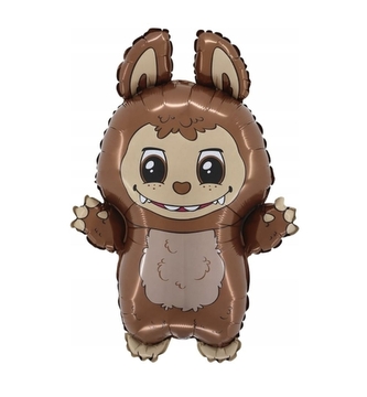 Fóliový balonek příšerka Lafufu hnědá – 45 x 67 cm