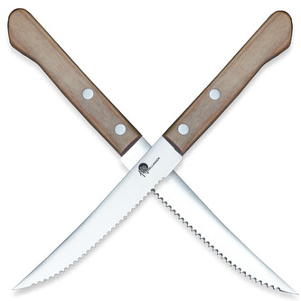 Steakový nůž Dellinger Easy 95 mm - hnědý-stříbrný