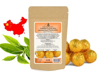 Tmavý čaj China Yunnan Pu-erh Shu Golden Bud Pearl Ripe - 10 x 5 g Tmavý čaj China Yunnan Pu-erh Shu Golden Bud Pearl Ripe - 10 x 5 g