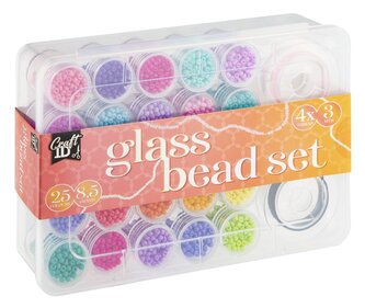 Skleněné korálky - 25 barev x 8,5g