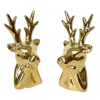 Jelen keramický zlatý 13,5 cm, set 2 ks