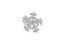 Brož s broušenými kamínky vločka - 12 ks - crystal stříbrná
