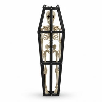 Halloweenský kostlivec v kleci – 43 cm