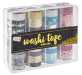 Dekorační lepicí páska - Washi pásky 3m, 40ks v boxu - třpytivé