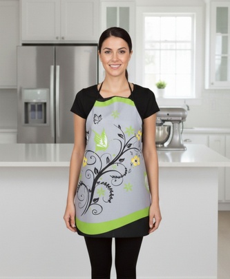 Zástěra kuchyňská, Motýli louka, zelená