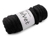 Příze Marshmallow silná Velvet Ø10 mm 500 g - 1 ks - 11 (035) černá