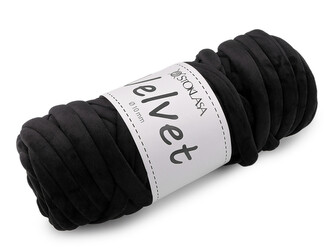 Příze Marshmallow silná Velvet Ø10 mm 500 g - 1 ks - 11 (035) černá Příze Marshmallow silná Velvet Ø10 mm 500 g - 1 ks - 11 (035) černá