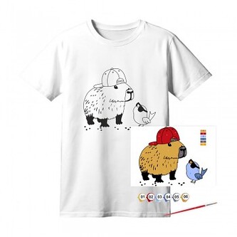 Bavlněné tričko s motivem pro pomalování – Capybara