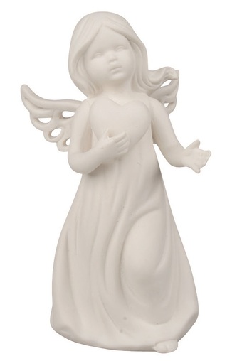 Anděl se srdcem porcelánový 9 x 17,5 x 10 cm