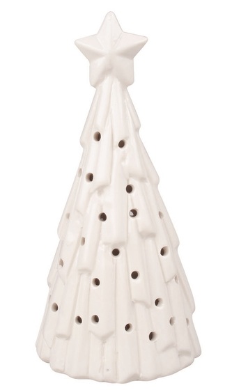 Zimní strom porcelánový s LED 8 x 16,5 x 6 cm