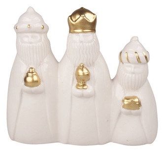 Tři králové se zlatým dekorem z porcelánu 13 x 12 x 5 cm