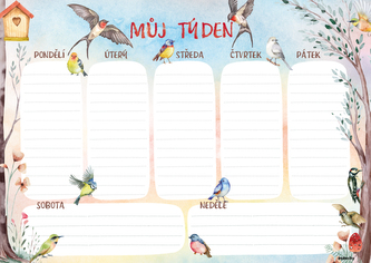 Týdenní plánovač - A4 - Ptáčci