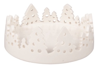 Dekorace z porcelánu se stromečky 10,5 x 4 x 10,5 cm