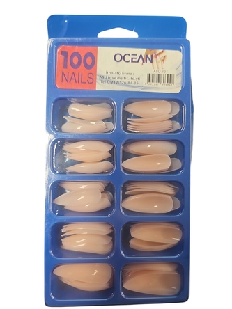 Leventi Sada pudrových nehtů - špičaté různé velikosti v jednom balení